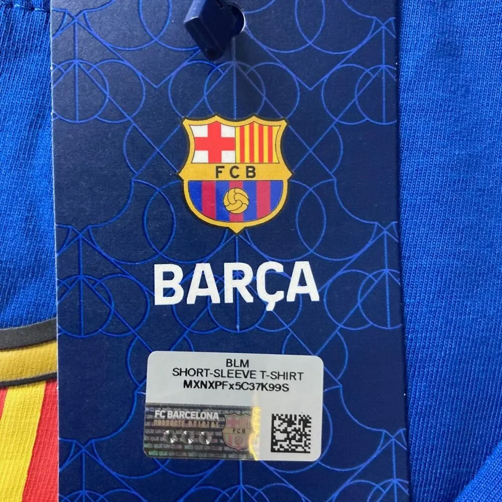 FC Barcelona T-Shirt Men’s Large Blue Força Barça Soccer Futbol Graphic NWT - Picture 4 of 13